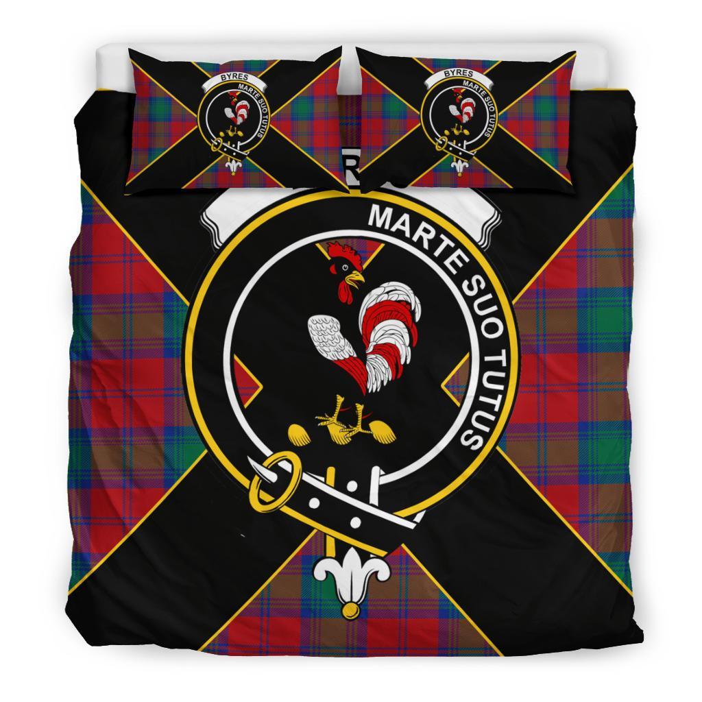 Byres Tartan Crest Bedding Set - Luxury Style