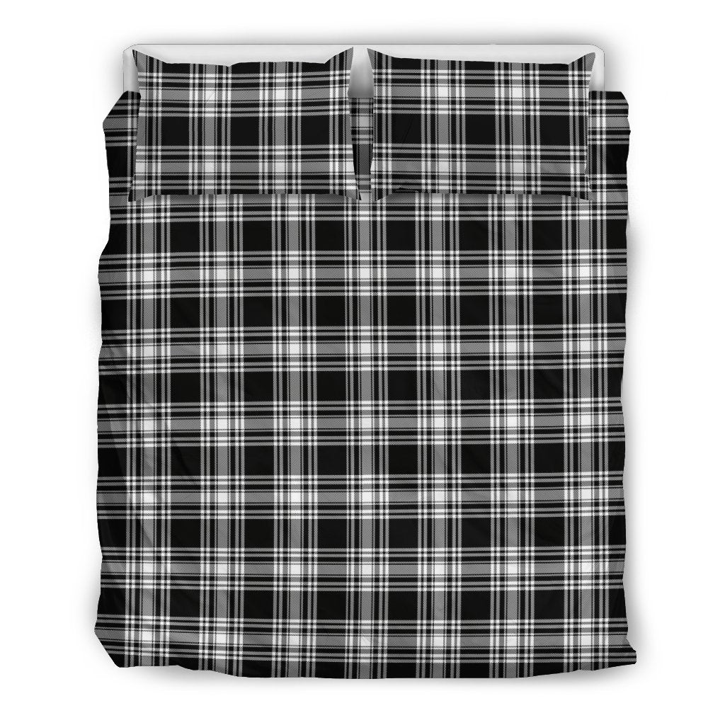 Menzies Black & White Modern Tartan Bedding Set