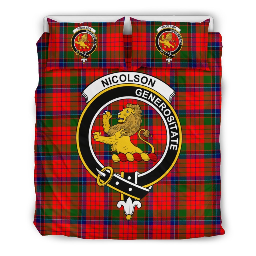 Nicolson Family Tartan Crest Bedding Set