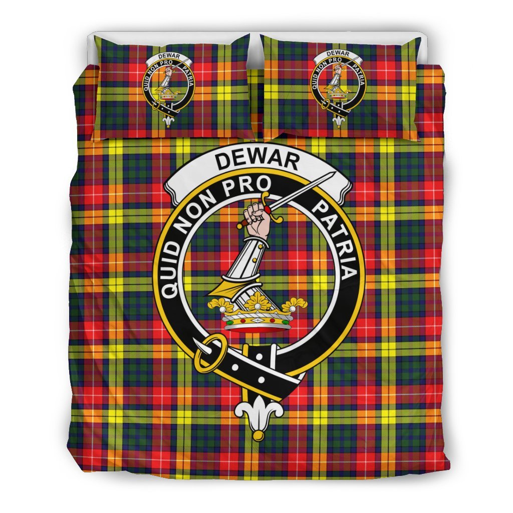 Dewar Family Tartan Crest Bedding Set