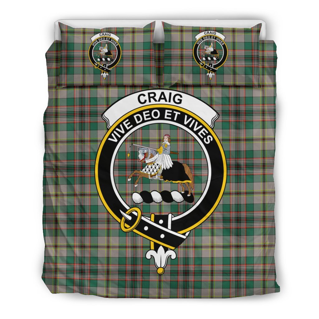 Craig Family Tartan Crest Bedding Set