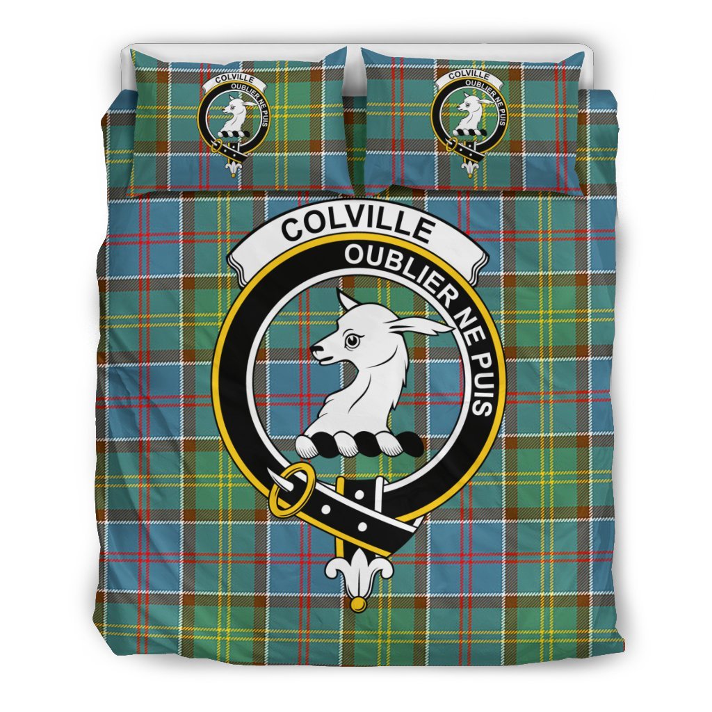 Colville Family Tartan Crest Bedding Set