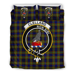 Clelland Family Tartan Crest Bedding Set