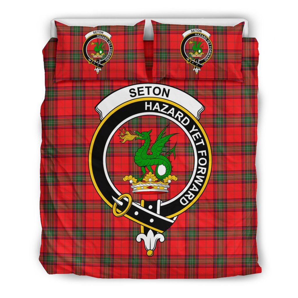 Seton Family Tartan Crest Bedding Set