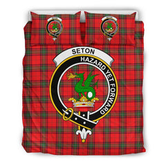 Seton Family Tartan Crest Bedding Set