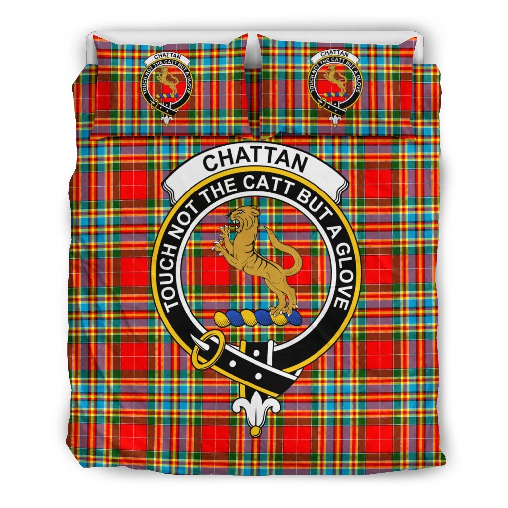 Chattan Family Tartan Crest Bedding Set