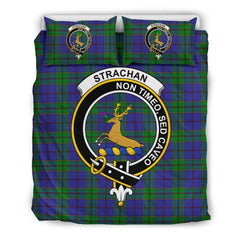 Strachan Family Tartan Crest Bedding Set