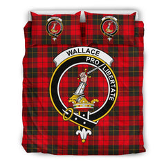 Wallace Hunting Red Tartan Crest Bedding Set