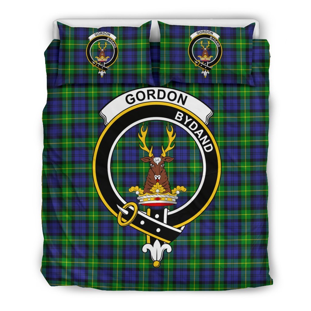 Gordon Family Tartan Crest Bedding Set