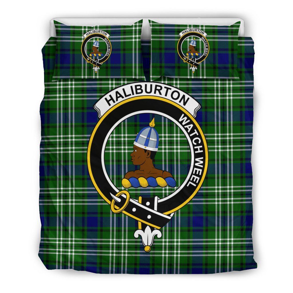 Haliburton Family Tartan Crest Bedding Set