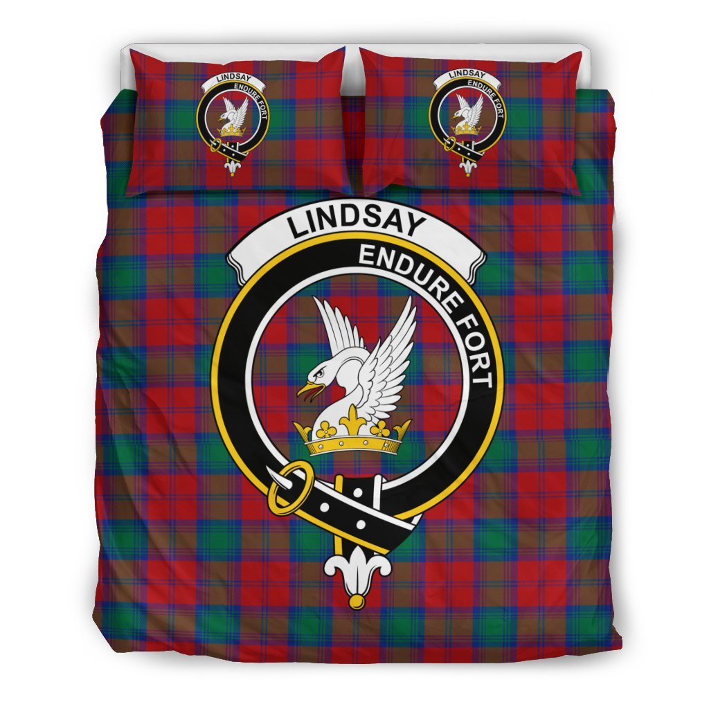 Lindsay Family Tartan Crest Bedding Set