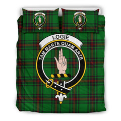 Logie Family Tartan Crest Bedding Set