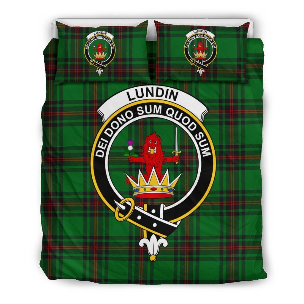 Lundin Family Tartan Crest Bedding Set