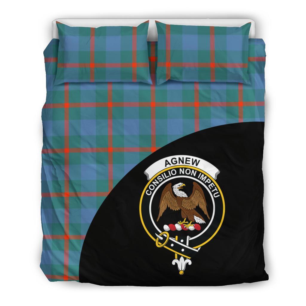 Agnew Ancient Family Tartan Crest Wave Style Bedding Set