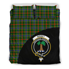 Bisset Family Tartan Crest Wave Style Bedding Set