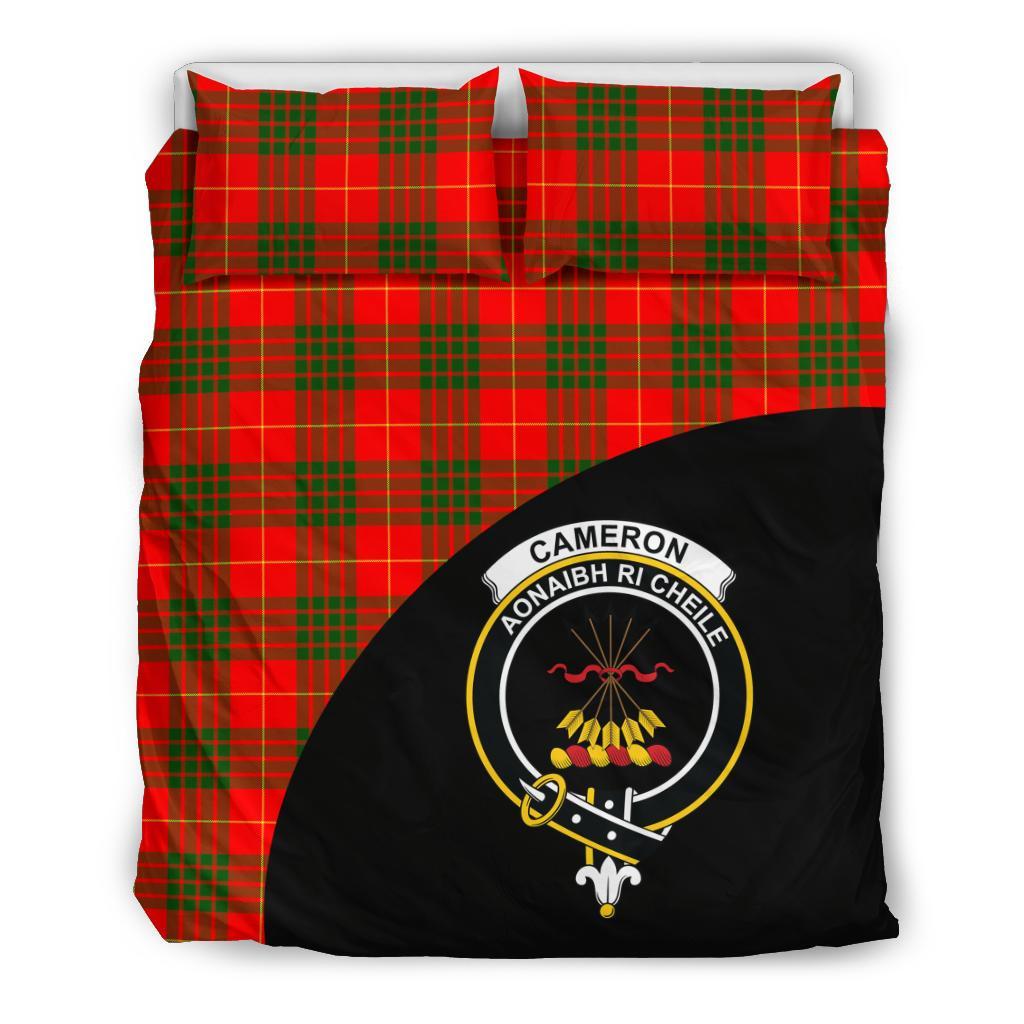 Cameron Modern Tartan Crest Wave Bedding Set