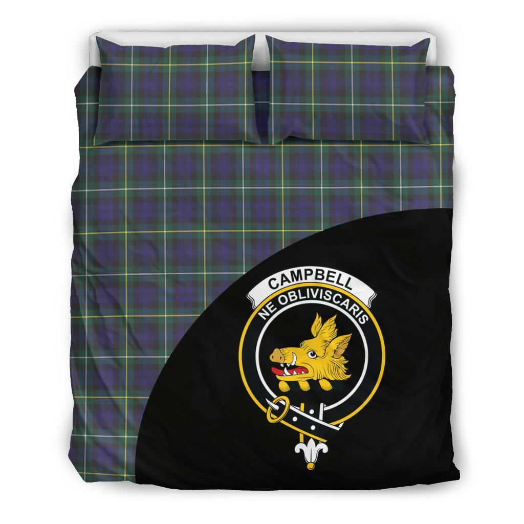 Campbell Argyll Modern Family Tartan Crest Wave Style Bedding Set