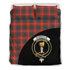 Chisholm Ancient Family Tartan Crest Wave Style Bedding Set