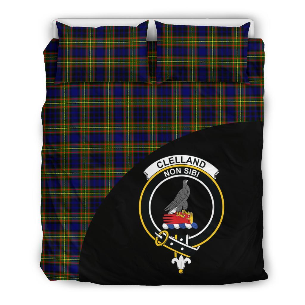 Clelland Modern Family Tartan Crest Wave Style Bedding Set