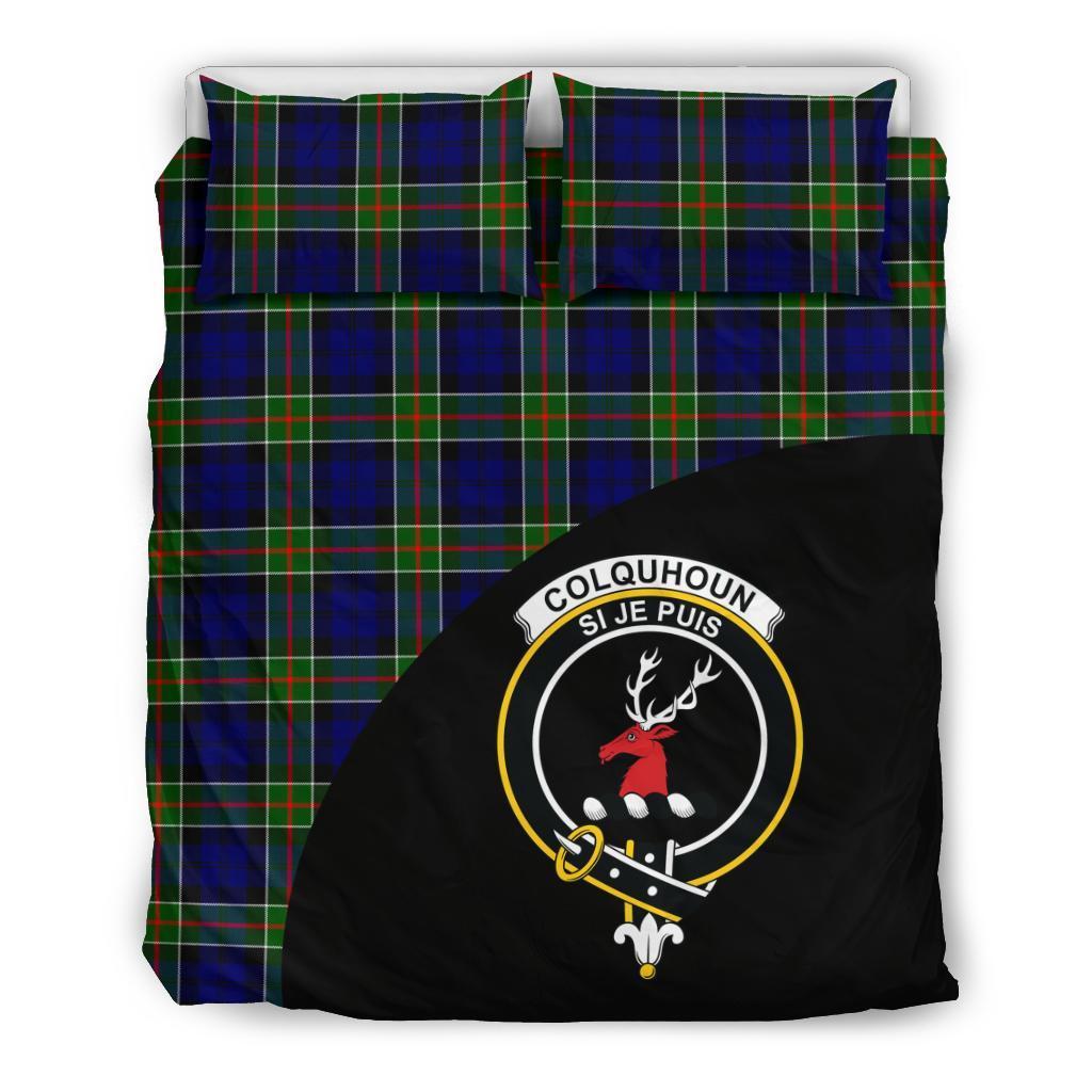 Colquhoun Modern Family Tartan Crest Wave Style Bedding Set