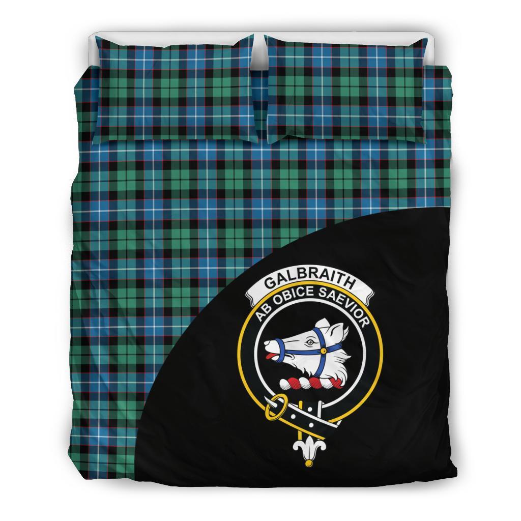 Galbraith Ancient Family Tartan Crest Wave Style Bedding Set