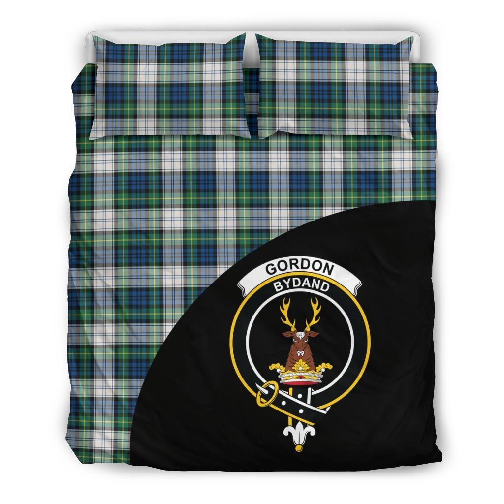 Gordon Dress Ancient Family Tartan Crest Wave Style Bedding Set