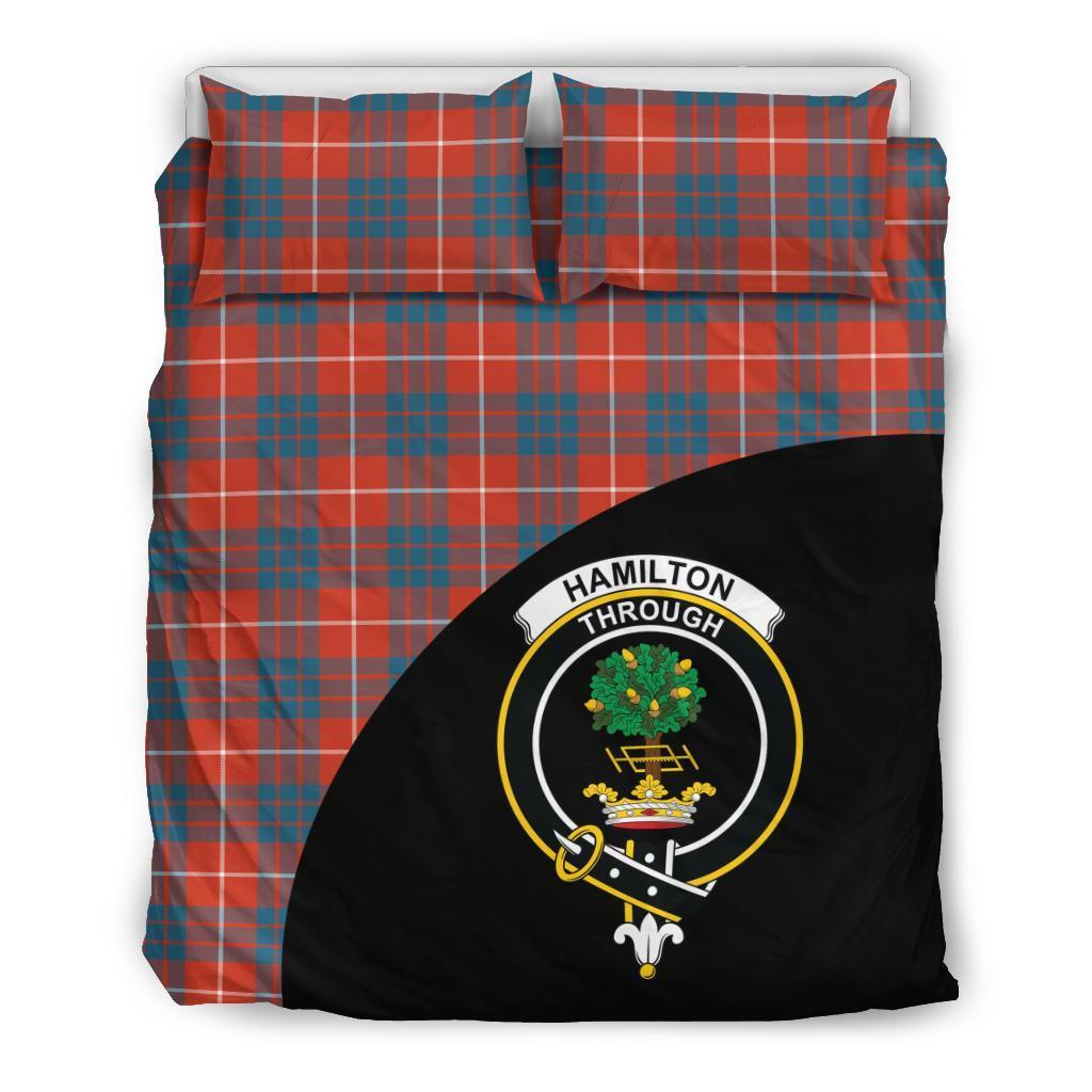 Hamilton Ancient Family Tartan Crest Wave Style Bedding Set