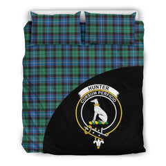 Hunter Ancient Family Tartan Crest Wave Style Bedding Set