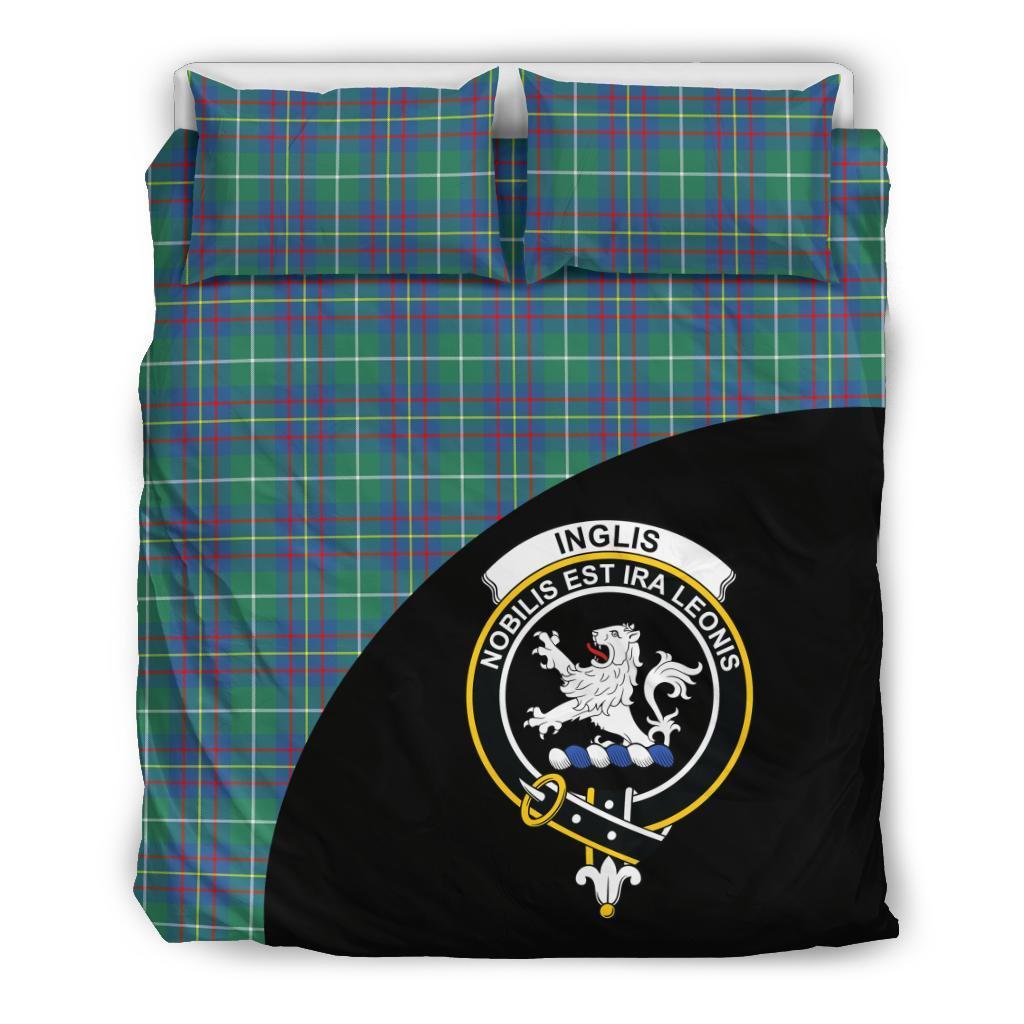 Inglis Ancient Family Tartan Crest Wave Style Bedding Set