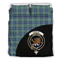 Leslie Hunting Ancient Family Tartan Crest Wave Style Bedding Set