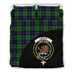 Leslie Hunting Family Tartan Crest Wave Style Bedding Set