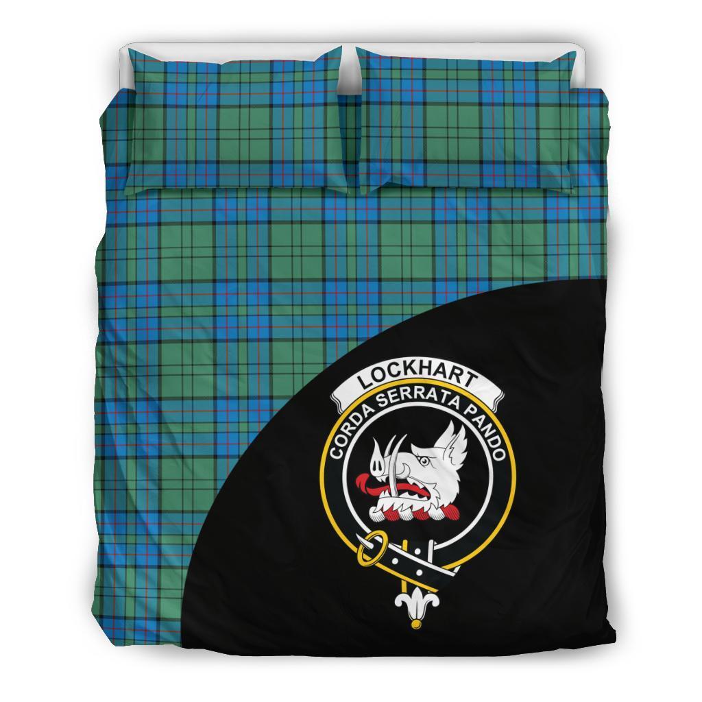 Lockhart Family Tartan Crest Wave Style Bedding Set