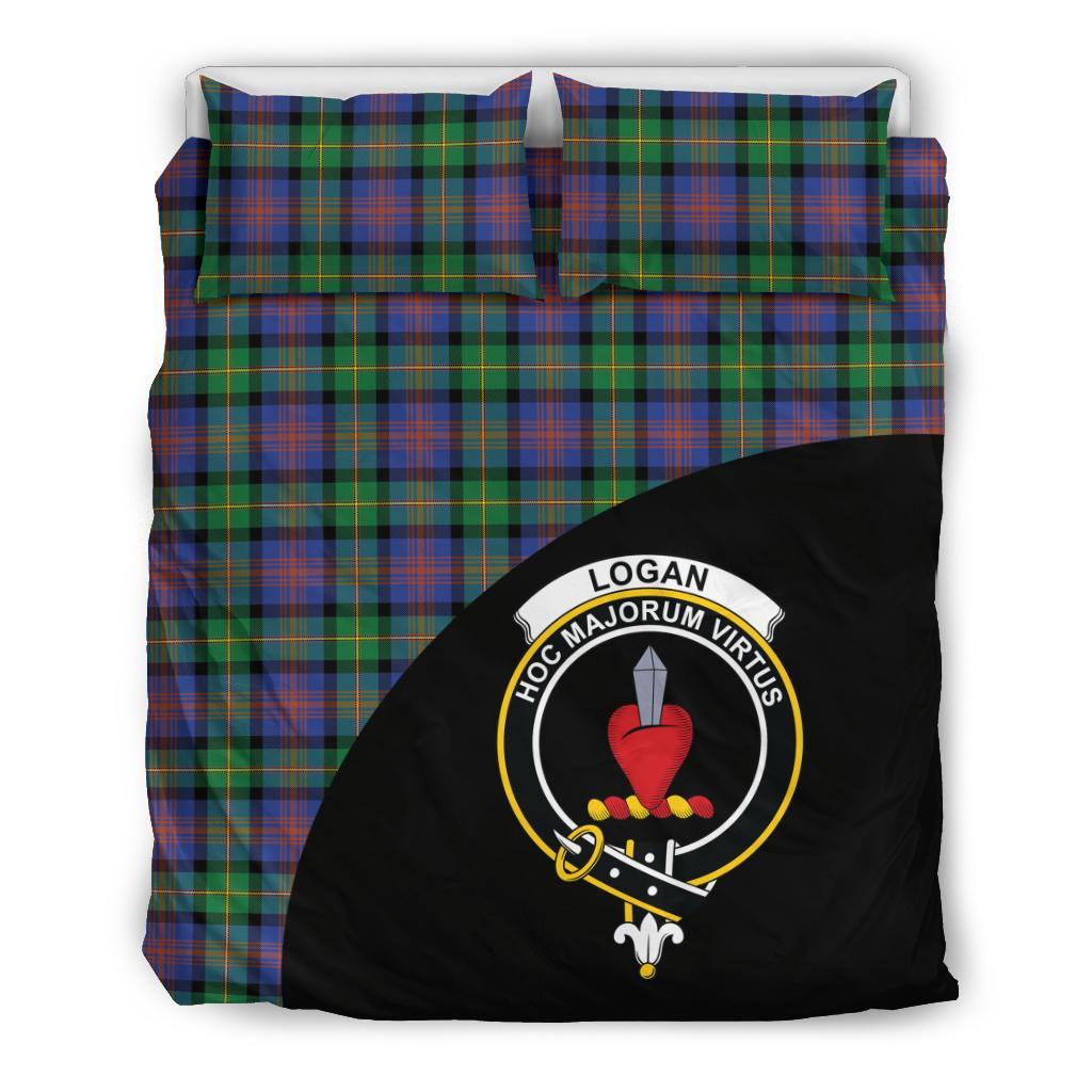 Logan Ancient Tartan Crest Bedding Set - Wave Style