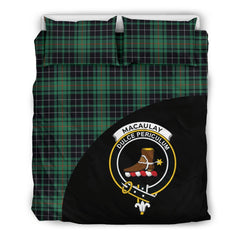 MacAulay Hunting Ancient Family Tartan Crest Wave Style Bedding Set