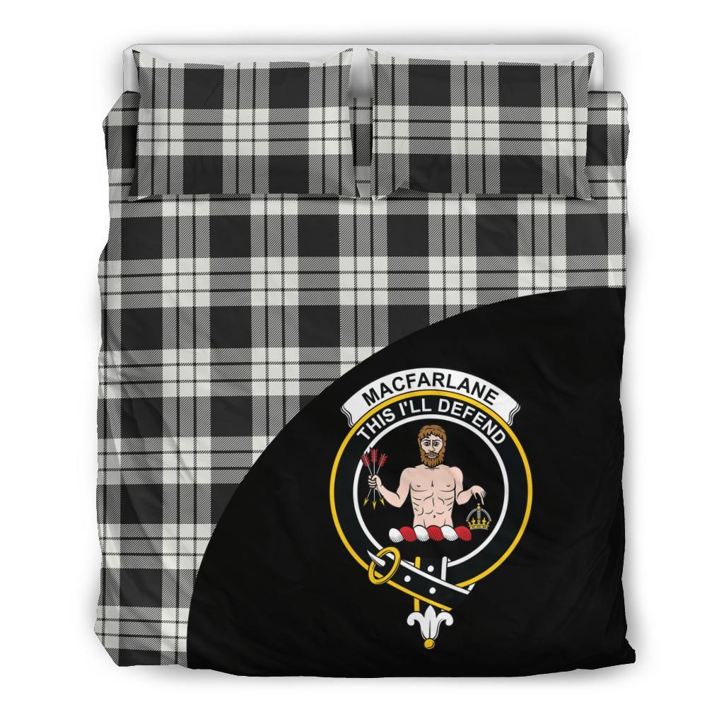 MacFarlane Black And White Ancient Tartan Bedding Set