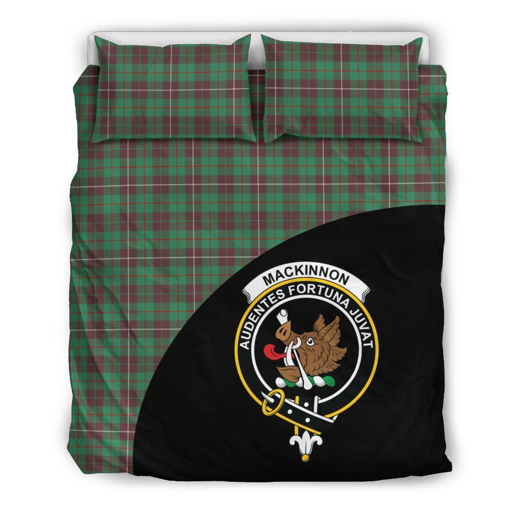 MacKinnon Hunting Ancient Family Tartan Crest Wave Style Bedding Set