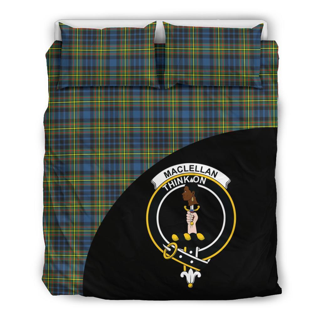 MacLellan Ancient Family Tartan Crest Wave Style Bedding Set