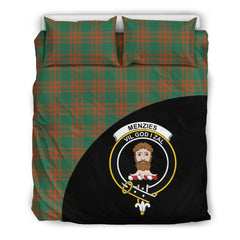 Menzies Green Ancient Family Tartan Crest Wave Style Bedding Set