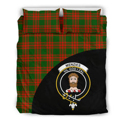 Menzies Green Modern Family Tartan Crest Wave Style Bedding Set