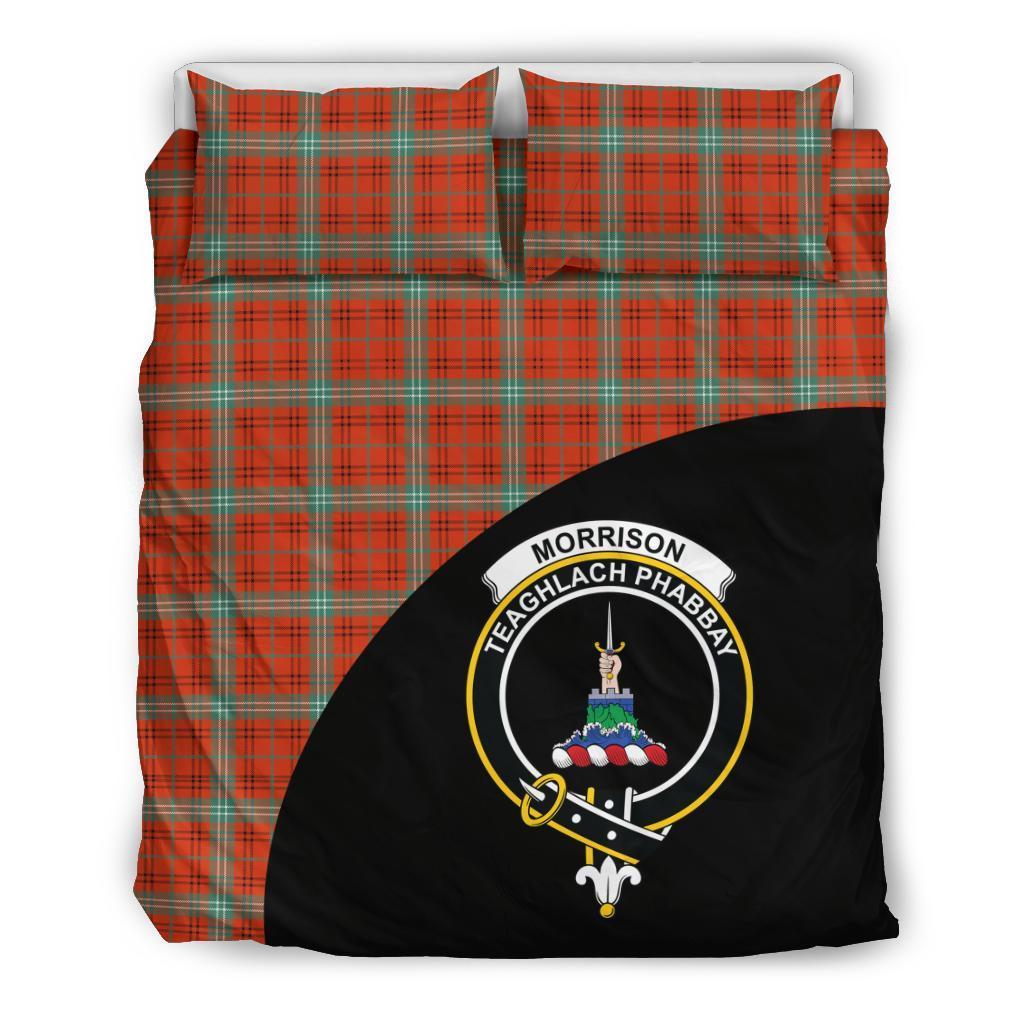 Morrison Red Ancient Family Tartan Crest Wave Style Bedding Set