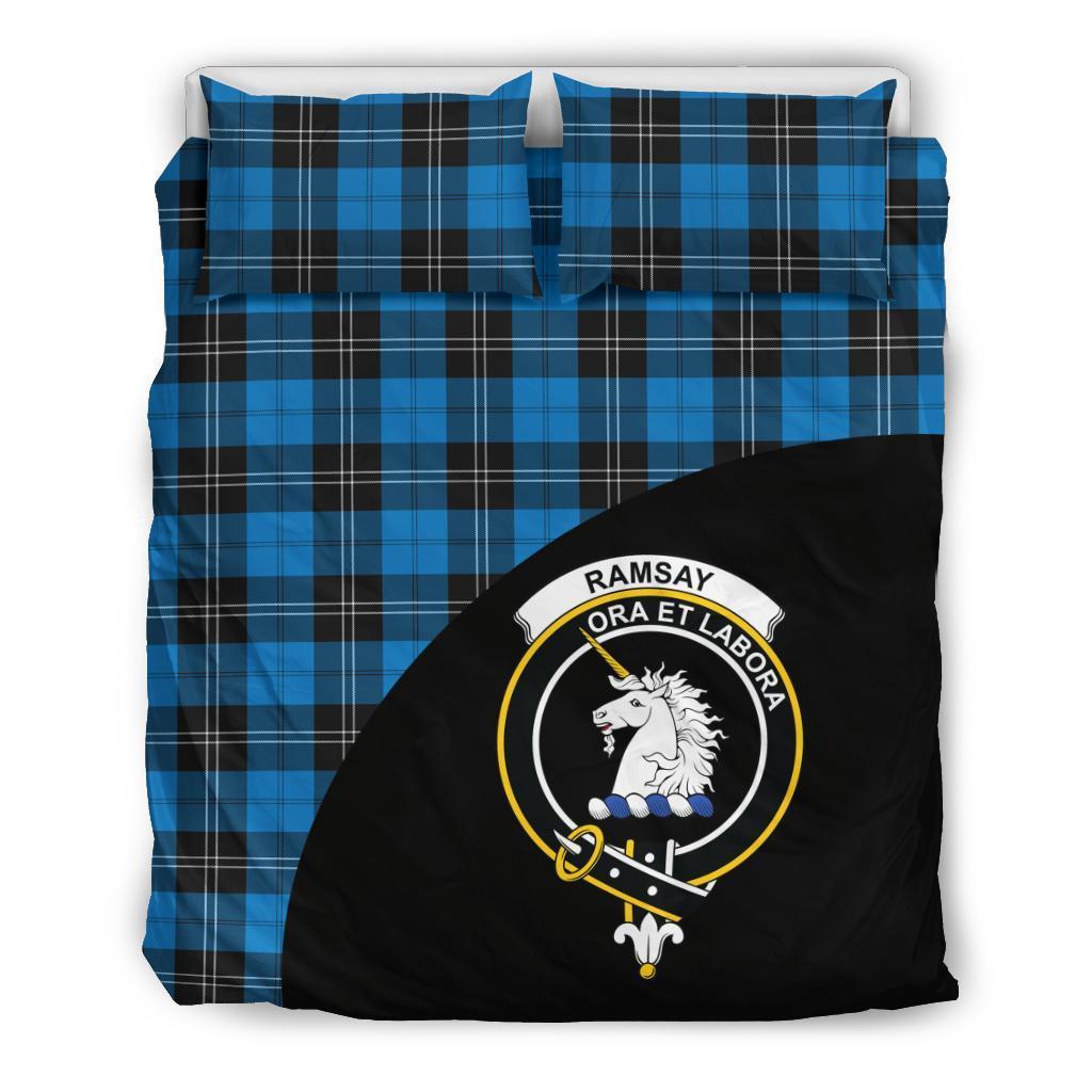 Ramsay Blue Ancient Family Tartan Crest Wave Style Bedding Set