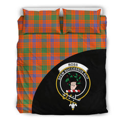 Ross Ancient Family Tartan Crest Wave Style Bedding Set