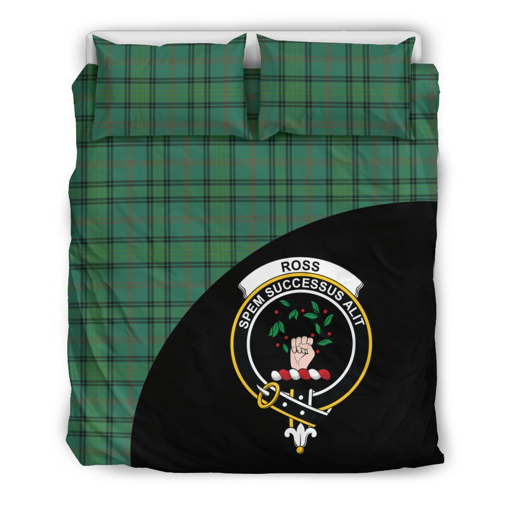 Ross Hunting Ancient Family Tartan Crest Wave Style Bedding Set