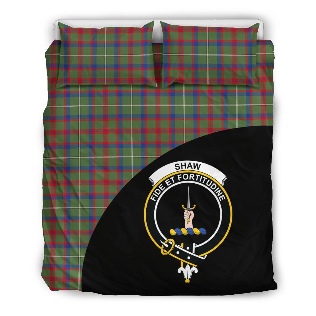 Shaw Green Modern Tartan Crest Wave Bedding Set