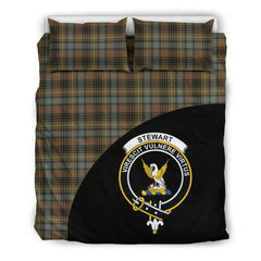 Stewart Hunting Weathered Family Tartan Crest Wave Style Bedding Set