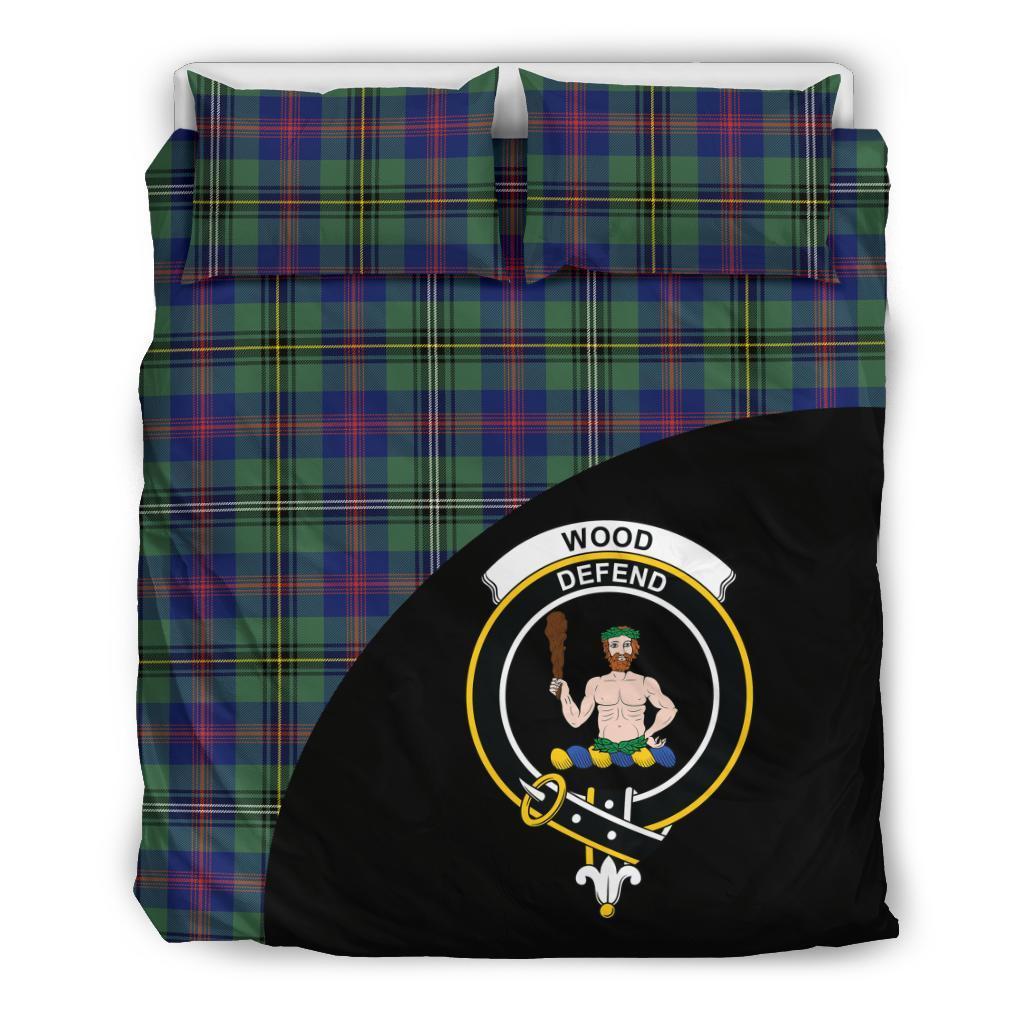 Wood Modern Family Tartan Crest Wave Style Bedding Set