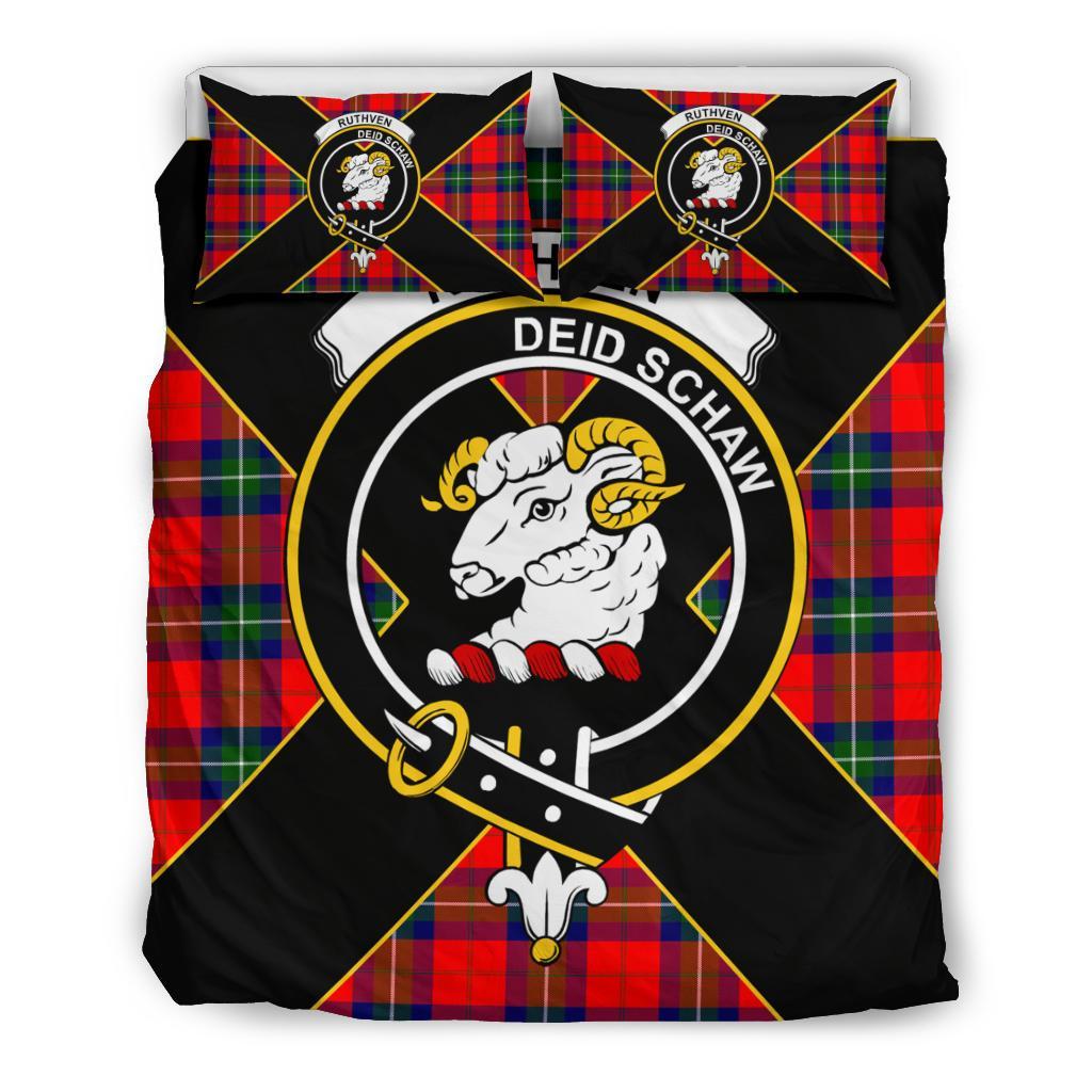 Ruthven Tartan Crest Bedding Set - Luxury Style