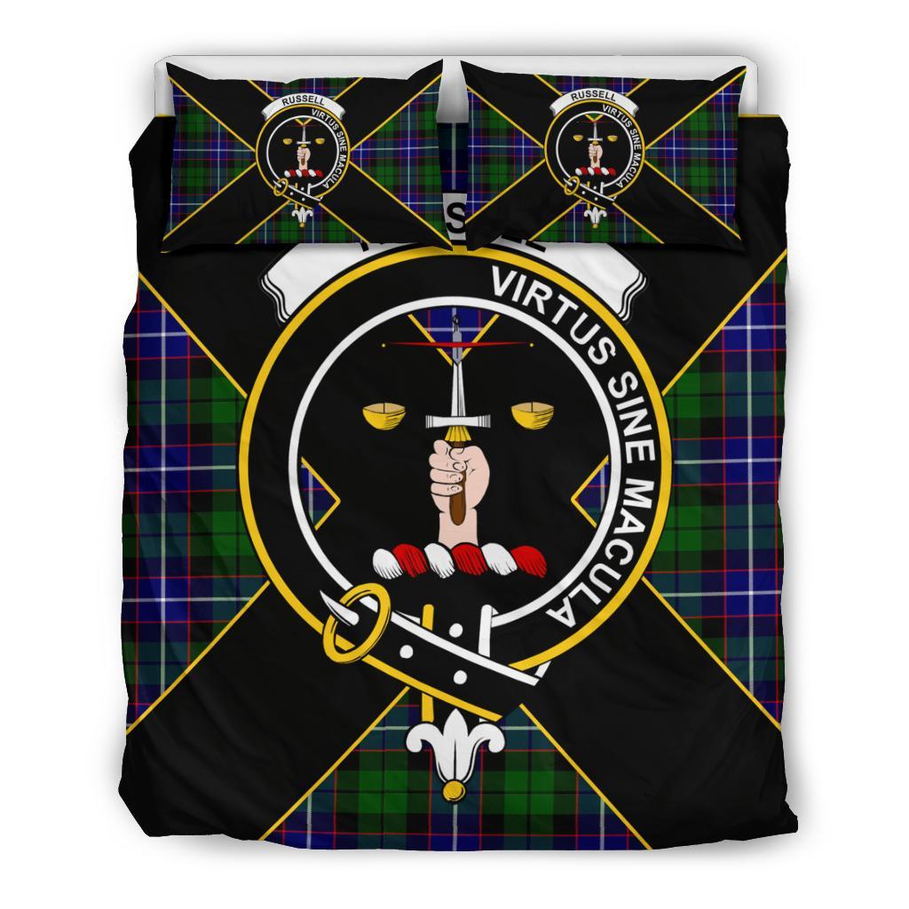 Russell Tartan Crest Bedding Set - Luxury Style