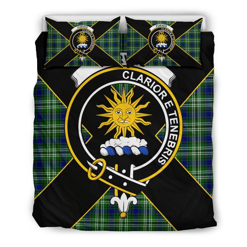 Purves Tartan Crest Bedding Set - Luxury Style