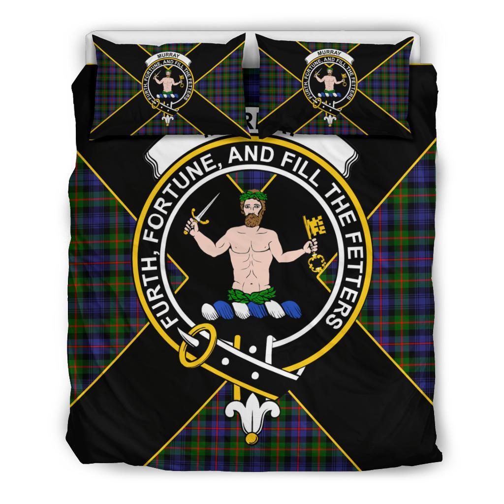 Murray (of Atholl) Tartan Crest Bedding Set - Luxury Style